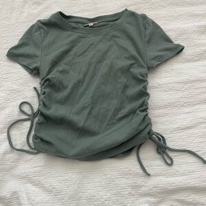 Sage green draw string shirt
